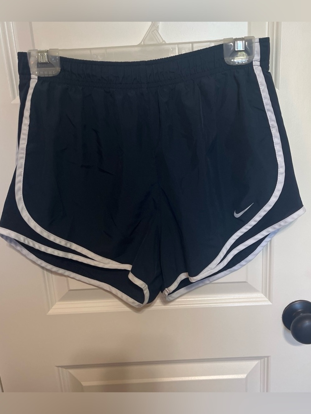 Nike Women's navy Athletic Running Shorts with White Trim